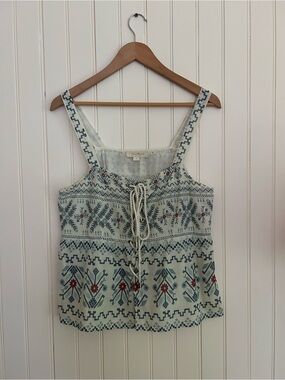 Anthropologie tie front blouse